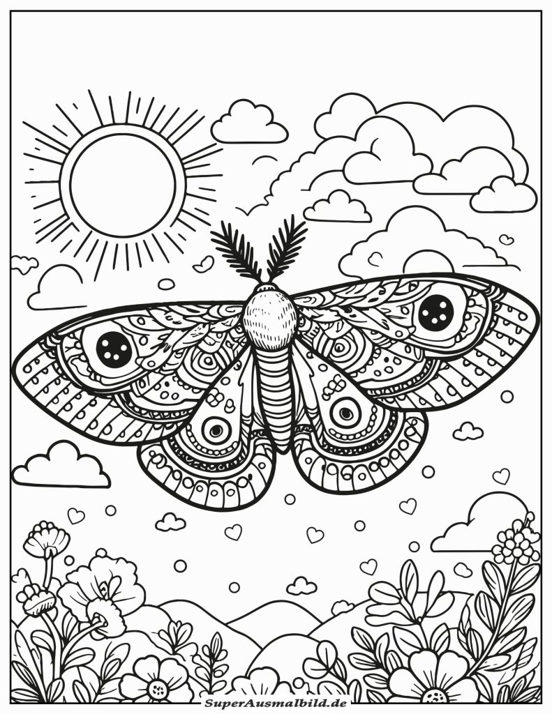 Ausmalbilder Motte – Malvorlagen zum Ausdrucken Herunterladen