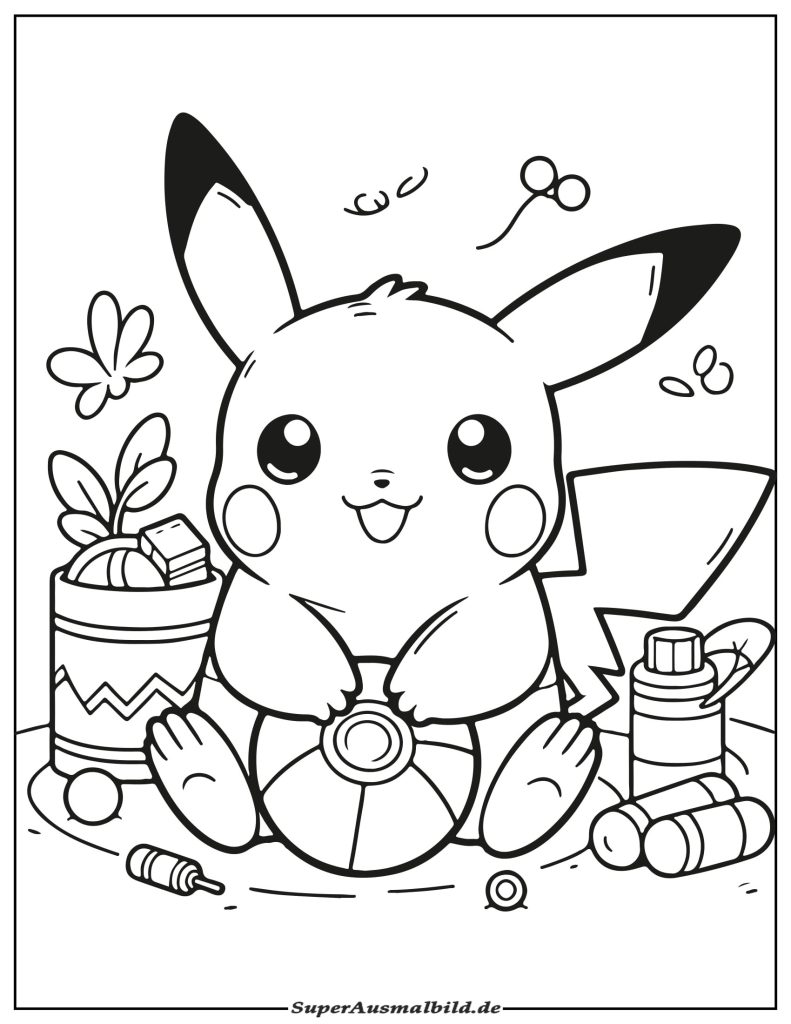 Malvorlage Pikachu Playtime zum Ausdrucken