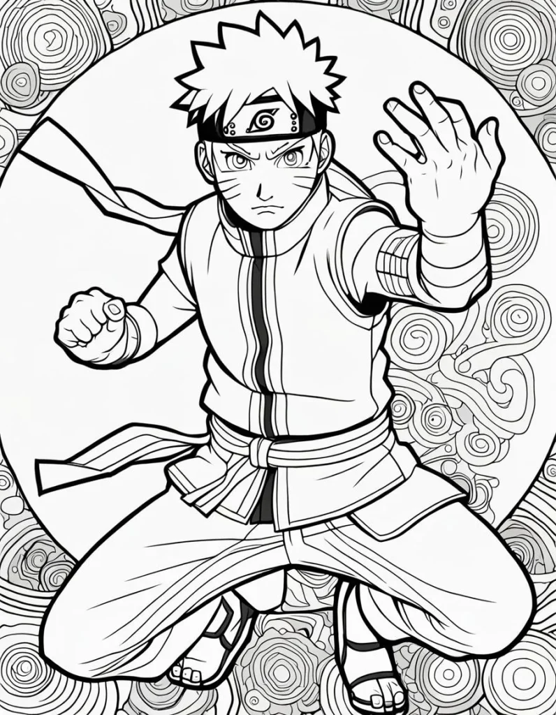 Lustiger Naruto Ausmalbild zum Ausdrucken und Downloaden