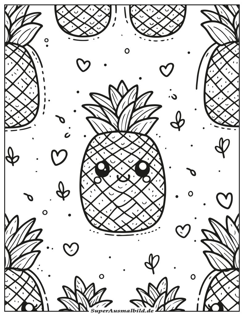 Einfach Ananas Ausmalbild zum Ausdrucken