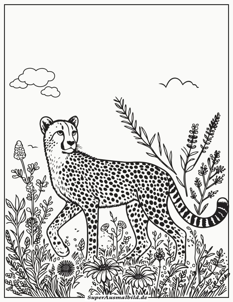 Schöne Gepard zum Ausmalen